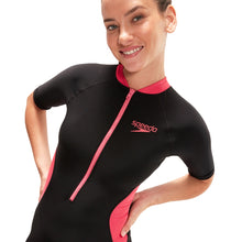 Load image into Gallery viewer, SPEEDO ASIA FIT WOMENS FRONT ZIP SHORT SLEEVELESS KNEESUIT
