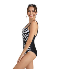 Load image into Gallery viewer, SPEEDO ASIA FIT WOMENS SHAPING PRINTED SQUARE NECK 1 PIECE
