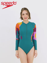 Load and play video in Gallery viewer, SPEEDO ASIA FIT WOMENS LONG SLEEVE SWIMSUIT
