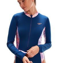 Load image into Gallery viewer, SPEEDO ASIA FIT WOMENS LONG SLEEVE PANEL SWIMSUIT
