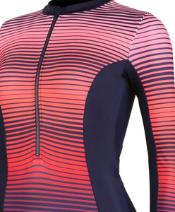 SPEEDO ASIA FIT WOMENS PLACEMENT LONG SLEEVE WRAP BACK 1 PIECE