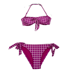 SPEEDO ASIA FIT GINGHAM VINTAGE TIE BIKINI 2-PC SET