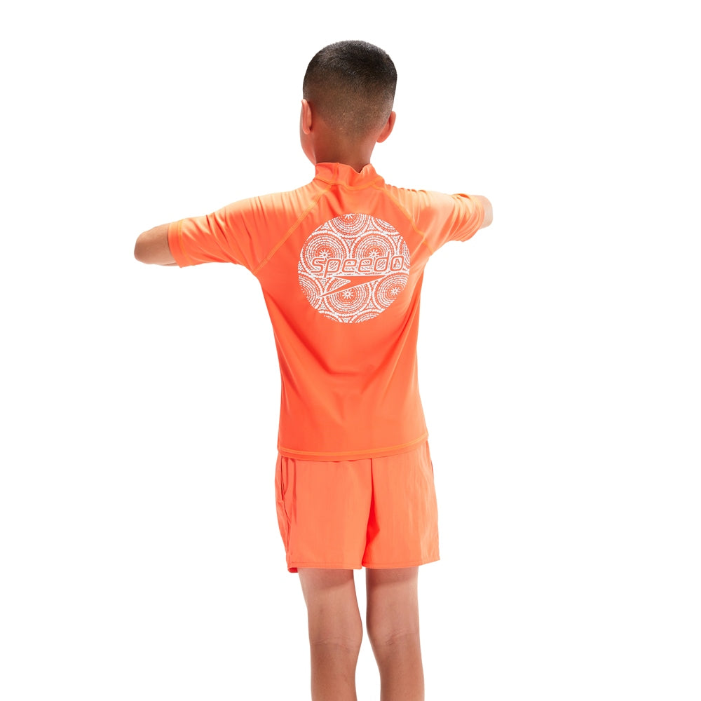 SPEEDO JUNIOR UNISEX PRINTED SHORT SLEEVE RASH TOP(*top only)