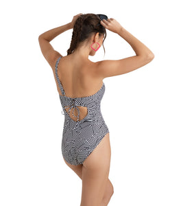 SPEEDO ASIA FIT WOMENS SHAPING PRINTED ASYMMETRIC 1 PIECE