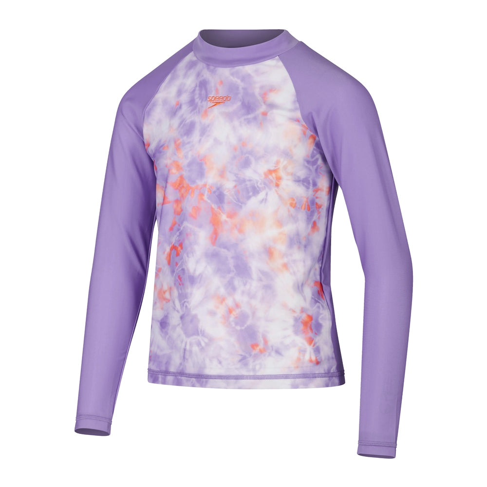 SPEEDO PRINTED LONG SLEEVE RASH TOP - JUNIOR FEMALE (*top only)