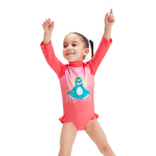 Load image into Gallery viewer, SPEEDO DIGITAL LONG SLEEVE FRILL SWIMSUIT- TOTS GIRL
