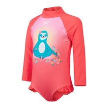 Load image into Gallery viewer, SPEEDO DIGITAL LONG SLEEVE FRILL SWIMSUIT- TOTS GIRL
