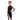 Child wearing a black and orange Speedo jammer with checkered pattern