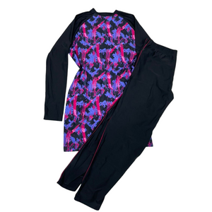 SPEEDO ASIA FIT WOMENS MODEST FIT LS TOP & PANT 2 PIECES SET (*swimhood not included)