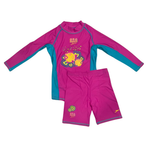 SPEEDO ESSENTIAL RASHGUARD LONG SLEEVES & JAMMER SET - TOTS GIRLS