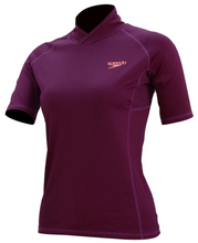 Load image into Gallery viewer, SPEEDO WOMENS ESSENTIAL SHORT SLEEVE BREATHABLE WATER ACTIVITY TOP
