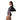 Speedo Asia Fit women's colorblock long sleeve zip back one-piece swimsuit in black and purple.