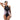 Woman in a black and lilac colorblock Speedo one-piece swimsuit with a front zipper and high neckline.