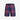Junior male 17" watershort with blue, red, and white plaid check pattern, elastic waistband, and drawcord.
