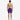 Man from behind wearing black and purple Speedo Sport Splice 16" Watershorts with a drawstring waist.