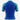 Speedo women's short sleeve rashguard in royal blue with teal sleeves and high neck, featuring a pink logo.