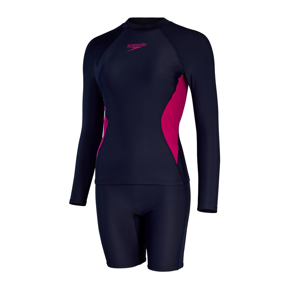 SPEEDO ASIA FIT WOMENS LONG SLEEVE RASH TOP AND JAMMER SET