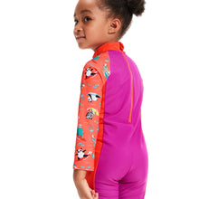 Load image into Gallery viewer, SPEEDO LONG SLEEVE ALL-IN-ONE SUN SUIT - TOTS GIRLS
