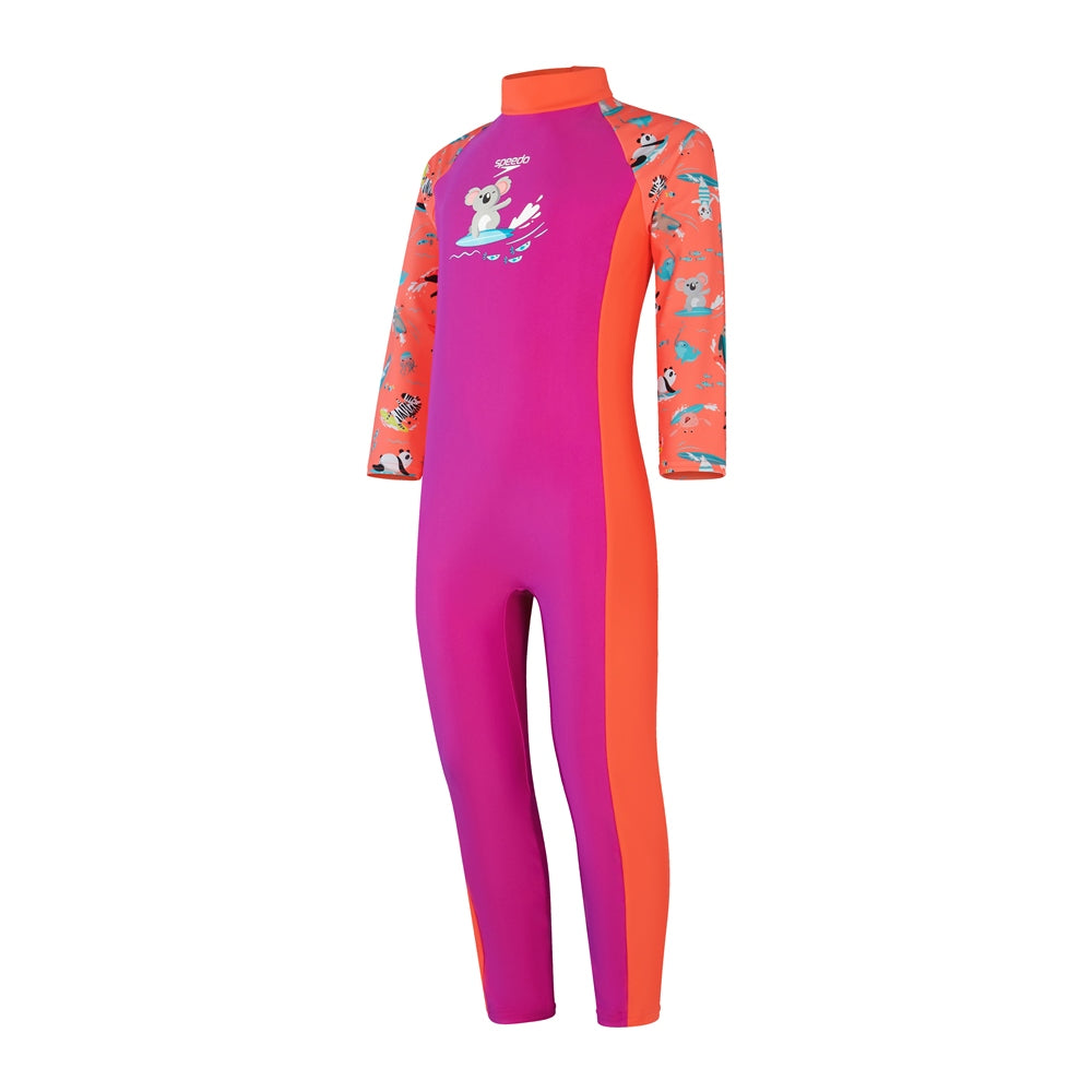 SPEEDO LONG SLEEVE ALL-IN-ONE SUN SUIT - TOTS GIRLS