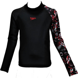 SPEEDO GLITCHAMP LONG SLEEVE RASH TOP - JUNIOR MALE