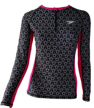 Load image into Gallery viewer, SPEEDO PERFORMANCE FEMALE ZIP FRONT RASHGUARD LONG SLEEVES
