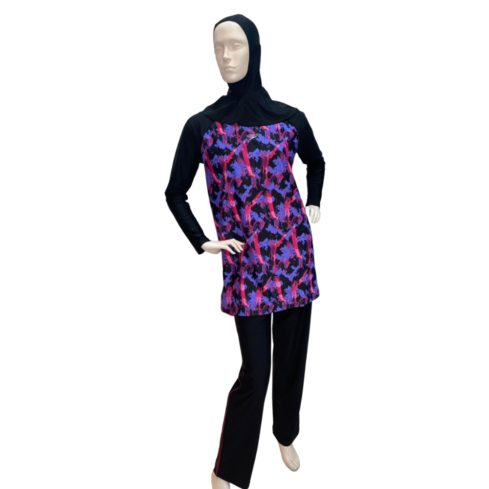 SPEEDO ASIA FIT WOMENS MODEST FIT LS TOP & PANT 2 PIECE SET (*swimhood not included)